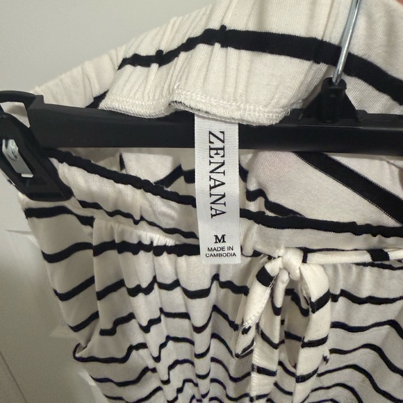 Zenana Outfitters White and Black Striped Midi Skirt with Side Knot - Picture 5 of 6
